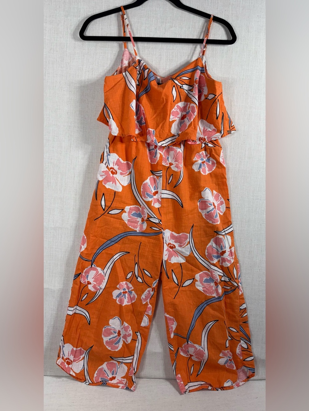 Cotton On Orange Floral Strapless Romper Jumpsuit